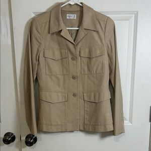 Agnes B. Tan Utility Jacket vintage size 38 US 6 beige for pocket Safari style